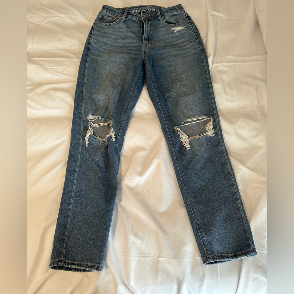 AE ripped mom jeans